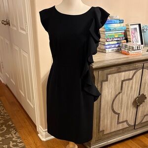 ANTONIO MELANI Black Ruffle Mini Dress